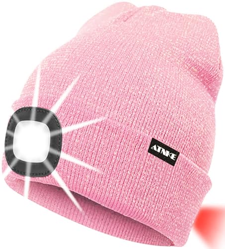 ATNKE 8LED beleuchtete Strickmütze, wiederaufladbare USB-Scheinwerferkappe mit extrem Heller, wasserdichter Lampe und Blinkender Alarm Rotes Rücklicht Multi-Color/Blended Pink Goldwire ATNKE 8LED beleuchtete Strickmütze, wiederaufladbare USB-Scheinwerferkappe mit extrem Heller, wasserdichter Lampe und Blinkender Alarm Rotes Rücklicht Multi-Color/Blended Pink Goldwire von ATNKE