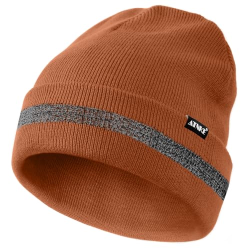ATNKE Reflektierende Mützen Sicherheits-Thermo-Strickmütze mit hoher Sichtbarkeit für den Winter mit reflektierendem Streifen Geeigneter Outdoor-Arbeitssport Brown ATNKE Reflektierende Mützen Sicherheits-Thermo-Strickmütze mit hoher Sichtbarkeit für den Winter mit reflektierendem Streifen Geeigneter Outdoor-Arbeitssport Brown von ATNKE