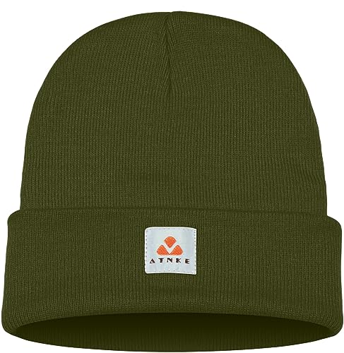 ATNKE Strick Beanie Mütze Dehnbar Weich Warm Täglich Winter Mützen mit Manschetten für Herren und Damen Geschenke/ArmyGreen von ATNKE