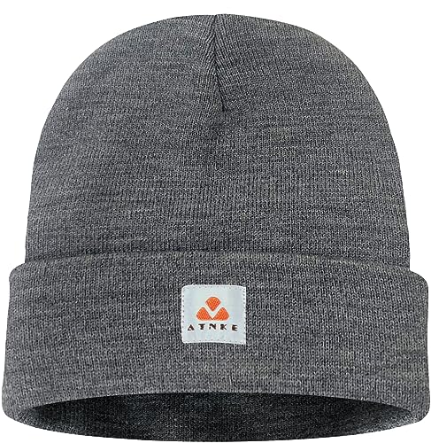 ATNKE Strick Beanie Mütze Dehnbar Weich Warm Täglich Winter Mützen mit Manschetten für Herren und Damen Geschenke/Grey von ATNKE