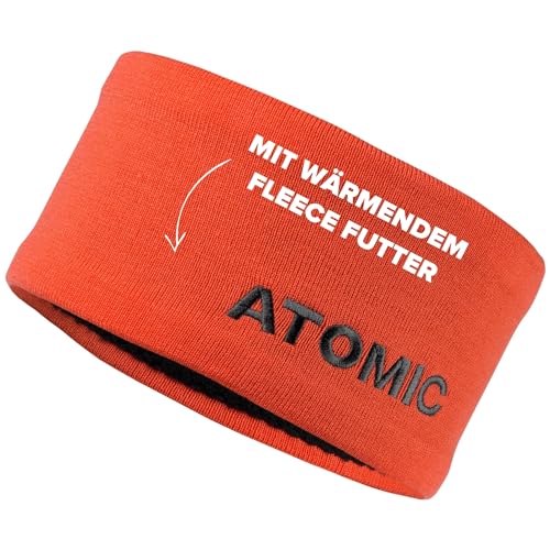 ATOMIC ALPS Headband - Coral Fluo - Stirnband für Profiathleten - Ohrenschützer mit integriertem Schweißband - Bequeme Ohrenwärmer im ATOMIC-Design - Stirnbänder für den Sport von ATOMIC