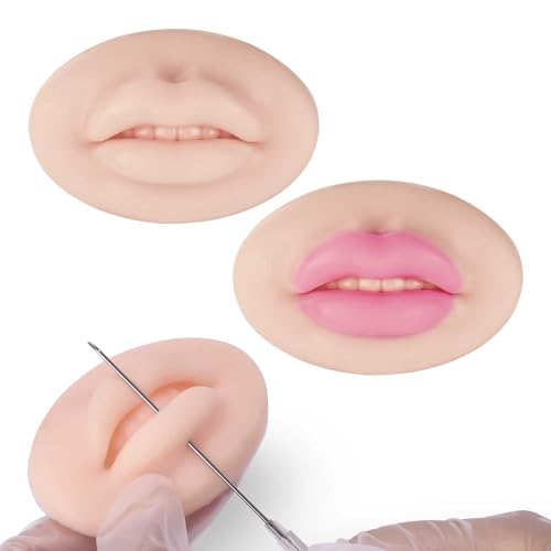 ATOMUS 2pcs Tattoo Practice Skin Silicone Ultra Soft Fake Skins 3D Practice Skin for Microblading Permanent Makeup Lips Tattoo Practice Skin for Makeup Lips von ATOMUS