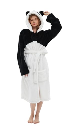 ATOZ Bademantel Panda Flanell Erwachsene Tierpyjamas Kapuzen-Bademantel Karikatur Nachthemd Für M von ATOZ
