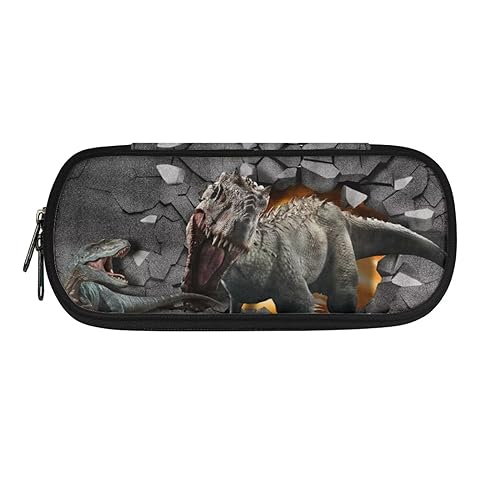 ATOurDealss Axolotl Federmäppchen mit Kirschblütenmotiv, für Grundschule, Jungen, großer Stifthalter, Dinosaurier T-Rex, Einheitsgröße, Federmäppchen von ATOurDealss