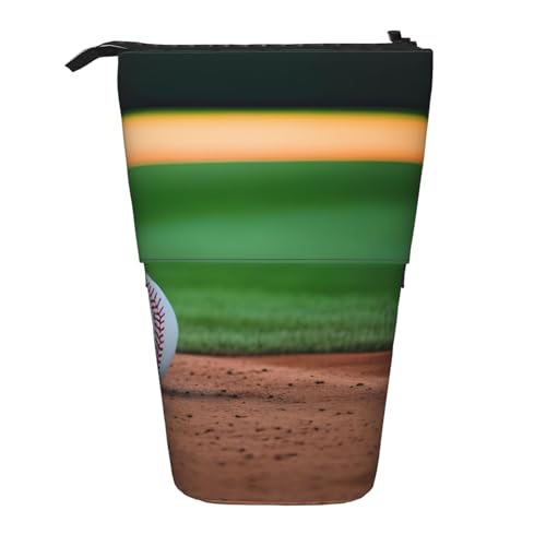 ATOurDealss Baseball-Federmäppchen, Teleskop-Federmäppchen, Organizer, Schreibwaren, Stifteetui mit Reißverschluss, Schwarz , Einheitsgröße, Federmäppchen von ATOurDealss