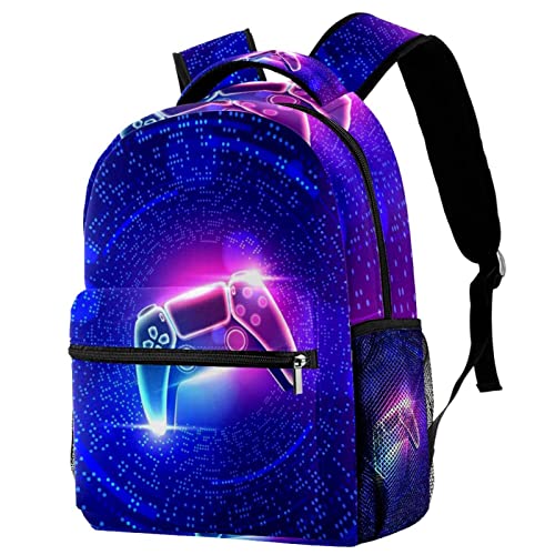 ATOurDealss Cooler Game-Controller-Schulranzen-Rucksack für Jungen, Büchertasche, Reiserucksack, Neon-Gamecontroller, One size von ATOurDealss
