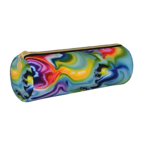 ATOurDealss Federmäppchen aus Leder mit Batikdruck – Mehrzweck-Ledertasche mit Reißverschluss mit schlankem Design und kompakt, weiß, Einheitsgröße, Federmäppchen von ATOurDealss