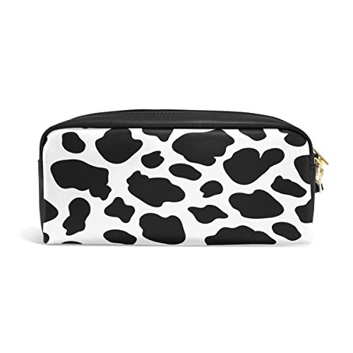 ATOurDealss Federmäppchen aus PU-Leder mit Cartoon-Kuh-Motiv, Make-up-, Kosmetik-, Reise- und Schultasche, multi, Einheitsgröße, Federmäppchen von ATOurDealss