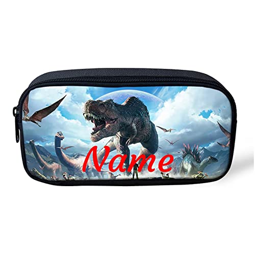 ATOurDealss Federmäppchen für Kinder, Dinosaurier-Federmäppchen mit robustem Reißverschluss für Jungen, Dinosaurier mit Namen, Einheitsgröße, Federmäppchen von ATOurDealss
