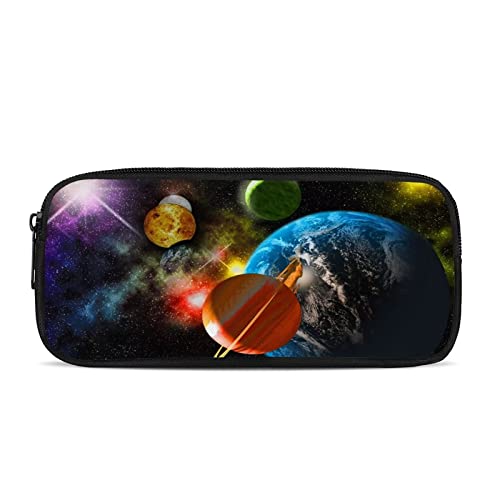 ATOurDealss Federmäppchen für Kinder, Dinosaurier-Federmäppchen mit robustem Reißverschluss für Jungen, P-lanet Space, Einheitsgröße, Federmäppchen von ATOurDealss