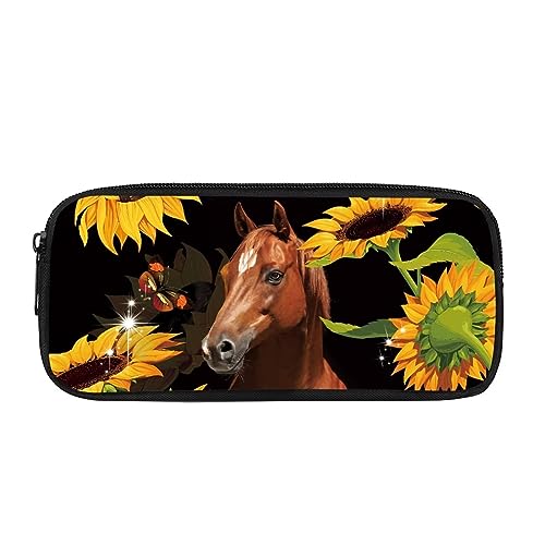 ATOurDealss Federmäppchen für Kinder, Dinosaurier-Federmäppchen mit robustem Reißverschluss für Jungen, Sonnenblume, Einheitsgröße, Federmäppchen von ATOurDealss