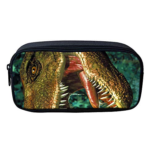 ATOurDealss Federmäppchen mit 3D-Dinosaurier-Druck, für Jungen, grünes Segeltuch, für Kinder, Schreibwaren, Stifteetui, Münzbeutel, Dinosaurier, Einheitsgröße, Federmäppchen von ATOurDealss