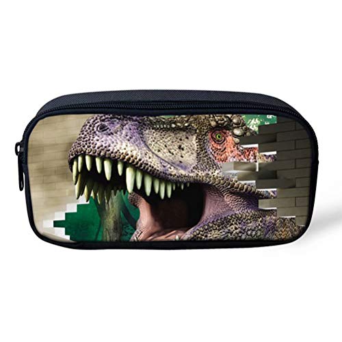 ATOurDealss Federmäppchen mit 3D-Dinosaurier-Druck, für Jungen, grünes Segeltuch, für Kinder, Schreibwaren, Stifteetui, Münzbeutel, Dinosaurier 2, Einheitsgröße, Federmäppchen von ATOurDealss