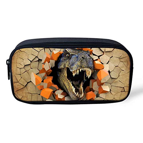 ATOurDealss Federmäppchen mit 3D-Dinosaurier-Druck, für Jungen, grünes Segeltuch, für Kinder, Schreibwaren, Stifteetui, Münzbeutel, Dinosaurier 4, Einheitsgröße, Federmäppchen von ATOurDealss