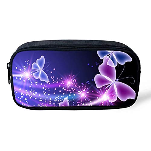 ATOurDealss Federmäppchen mit 3D-Dinosaurier-Druck, für Jungen, grünes Segeltuch, für Kinder, Schreibwaren, Stifteetui, Münzbeutel, schmetterling, Einheitsgröße, Federmäppchen von ATOurDealss