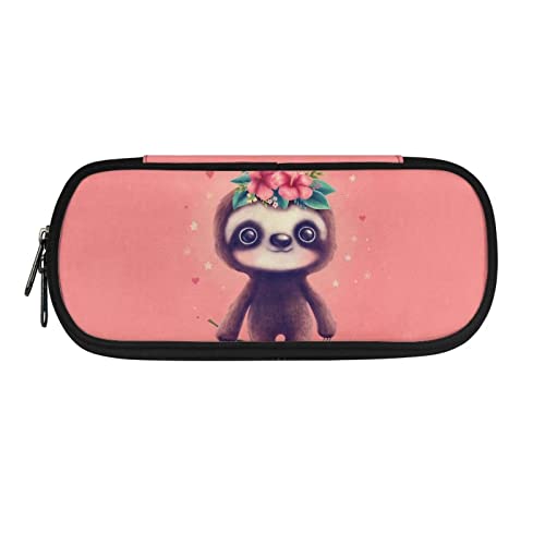ATOurDealss Federmäppchen mit Blumenmotiv für Mädchen, leichte Stiftehalter, große Kapazität, für den Schulanfang, Federmäppchen, Organizer, Geldbörse, Blumen-Faultier, Einheitsgröße, Federmäppchen ATOurDealss Federmäppchen mit Blumenmotiv für Mädchen, leichte Stiftehalter, große Kapazität, für den Schulanfang, Federmäppchen, Organizer, Geldbörse, Blumen-Faultier, Einheitsgröße, Federmäppchen von ATOurDealss