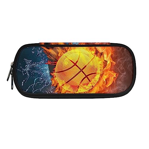 ATOurDealss Federmäppchen mit Froschmotiv, großes Fassungsvermögen, für Kinder, tragbar, Stifteetui, Kartenmünztasche für Jungen und Mädchen, Wasser-Feuerkorb, Einheitsgröße, Federmäppchen von ATOurDealss