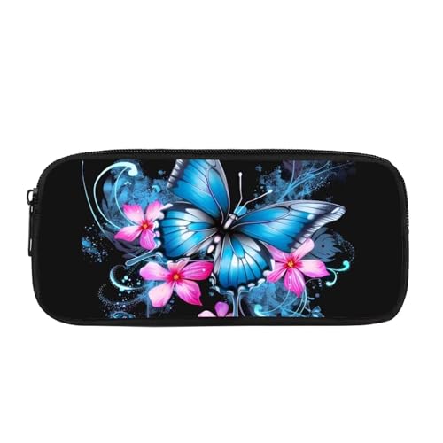 ATOurDealss Federmäppchen mit Giraffen-Sonnenblumen-Motiv, für Mädchen, Geldbörse, Federmäppchen, Schulbedarf, Schreibwaren-Tasche, Kinder, Reise-Aufbewahrungstasche, Jungen, Gelb, Ein Schmetterling, von ATOurDealss