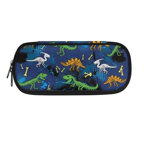 ATOurDealss Federmäppchen mit coolem Zugdruck, für Jungen, große Kapazität, tragbarer Reißverschluss, Federmäppchen für Schule, Studenten, Teenager, Kinder, Dinosaurier, Einheitsgröße, Federmäppchen von ATOurDealss