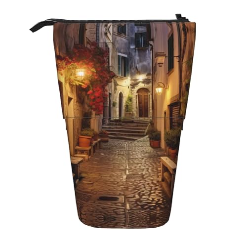 ATOurDealss Italienisches Teleskop-Federmäppchen mit Reißverschluss, Schwarz , Einheitsgröße, Federmäppchen von ATOurDealss