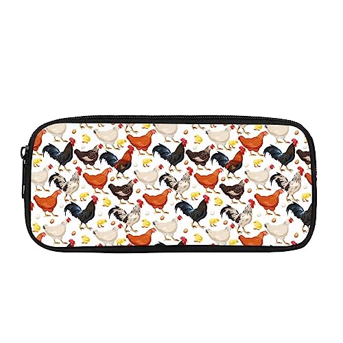 ATOurDealss Niedliches Dinosaurier-Federmäppchen für Schule, Mädchen, große Kapazität, Stifteetui, Organizer, Schreibwarenhalter, Schulbedarf, Büroaufbewahrung, Huhn, Einheitsgröße, Federmäppchen von ATOurDealss
