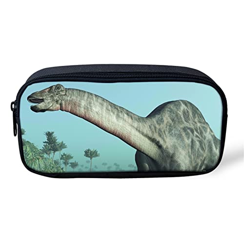 ATOurDealss Niedliches Federmäppchen mit Katzenmotiv für Kinder, Mädchen, kleine Stifte-/Münztasche, Organizer, Tier-Dinosaurier, Einheitsgröße, Federmäppchen von ATOurDealss