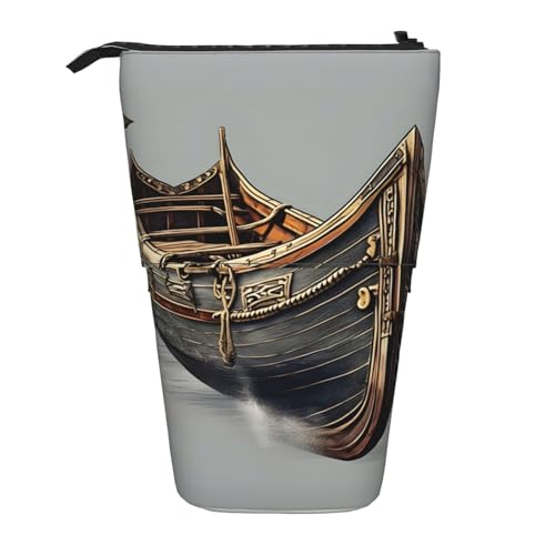 ATOurDealss Old Viking Boots Teleskop-Federmäppchen, Federmäppchen, Organizer, Schreibwaren, Stifteetui mit Reißverschluss, Schwarz , Einheitsgröße, Federmäppchen von ATOurDealss