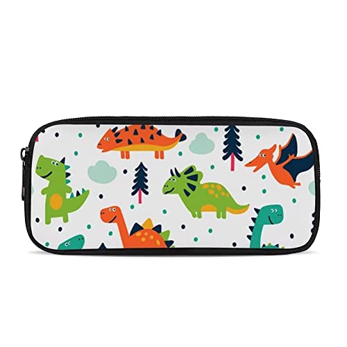 ATOurDealss Robuster Stifthalter, Schulbedarf, Schreibwaren-Organizer, Federmäppchen für Kinder, Bauernhof-Kuh-Tierdruck, Cartoon Dinosaurier, Einheitsgröße, Federmäppchen von ATOurDealss