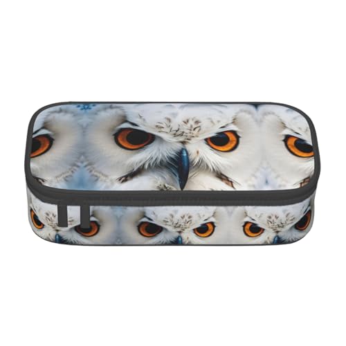 ATOurDealss Solar Jupiter Saturn Print Federmäppchen Große Kapazität Federmäppchen Stifttasche mit 4 Fächern für Männer Frauen, Schneeeule Augen, Einheitsgröße, Federmäppchen von ATOurDealss