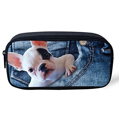 ATOurDealss Stiftebox mit 3D-Druck, für Kinder, langlebig, Schreibwaren-Beutel, Münztasche (Bulldogge), Bulldog2, Einheitsgröße, Federmäppchen von ATOurDealss