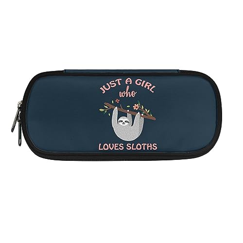 ATOurDealss T-Rex Federmäppchen mit Dinosaurier-Druck, für Jungen und Mädchen, Federmäppchen, Kartenmünztasche, Schreibtisch-Oraganizer für Schulbedarf, Liebt Faultiere, Einheitsgröße, Federmäppchen von ATOurDealss