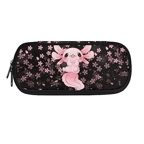 ATOurDealss T-Rex Federmäppchen mit Dinosaurier-Druck, für Jungen und Mädchen, Federmäppchen, Kartenmünztasche, Schreibtisch-Oraganizer für Schulbedarf, Niedliches Axolotl, Einheitsgröße, von ATOurDealss