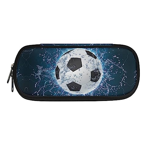 ATOurDealss T-Rex Federmäppchen mit Dinosaurier-Druck, für Jungen und Mädchen, Federmäppchen, Kartenmünztasche, Schreibtisch-Oraganizer für Schulbedarf, Wasserfußball, Einheitsgröße, Federmäppchen von ATOurDealss