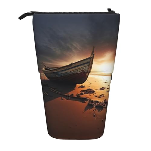 ATOurDealss Teleskop-Federmäppchen, Teleskop-Federmäppchen, Organizer, Schreibwaren, Stifteetui mit Reißverschluss, Boot am Strand, Boot on the Beach2, Einheitsgröße, Federmäppchen von ATOurDealss