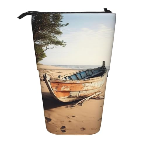 ATOurDealss Teleskop-Federmäppchen, Teleskop-Federmäppchen, Organizer, Schreibwaren, Stifteetui mit Reißverschluss, Boot am Strand, Boot on the Beach3, Einheitsgröße, Federmäppchen von ATOurDealss