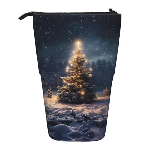ATOurDealss Teleskop-Federmäppchen, Teleskop-Federmäppchen, Organizer, Schreibwaren, Stifteetui mit Reißverschluss, Boot am Strand, Weihnachtsbaum Schnee, Einheitsgröße, Federmäppchen von ATOurDealss