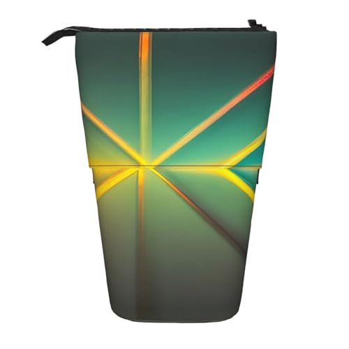 ATOurDealss Teleskop-Federmäppchen, Teleskop-Federmäppchen, Organizer, Schreibwaren, Stifteetui mit Reißverschluss, abstraktes geometrisches Muster, Abstrakte Geometrie, Einheitsgröße, Federmäppchen von ATOurDealss