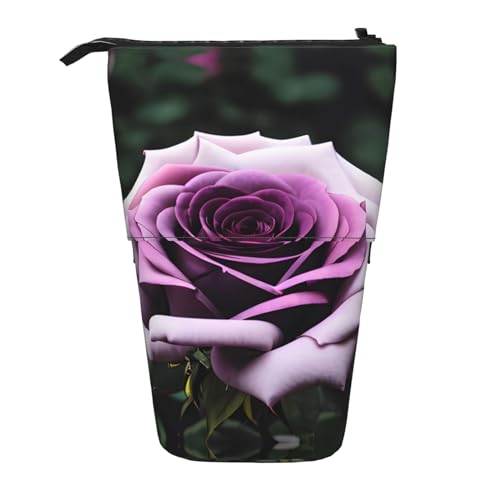 ATOurDealss Teleskop-Federmäppchen, Teleskop-Federmäppchen, Organizer, Schreibwaren, Stifteetui mit Reißverschluss, blauer Papagei, Black Blackgound Ros, Einheitsgröße, Federmäppchen von ATOurDealss