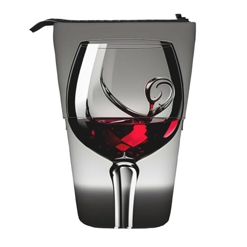 ATOurDealss Teleskop-Federmäppchen, Teleskop-Federmäppchen, Organizer, Schreibwaren, Stifteetui mit Reißverschluss, blauer Papagei, Weinglas, Einheitsgröße, Federmäppchen von ATOurDealss