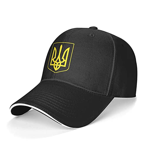 ATOurDealss Ukrainische Ukraine Wappen Länderflagge Hut Ukrainische Baseballkappe Unisex Dad Cap Trucker Hat Bucket Hat Schwarz, multi, One size von ATOurDealss