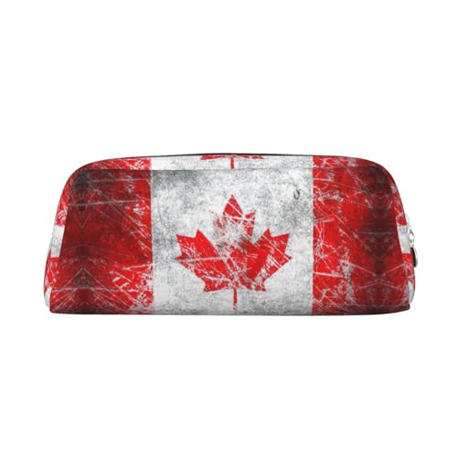 ATOurDealss Vielseitiges Federmäppchen mit Kanada-Flaggen-Druck, für Erwachsene, mit Reißverschluss, Make-up-Tasche, silber, Einheitsgröße, Federmäppchen von ATOurDealss
