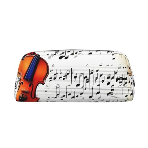 ATOurDealss Vielseitiges Federmäppchen mit Violinen-Notenaufdruck, Federmäppchen, für Erwachsene, mit Reißverschluss, Make-up-Tasche, silber, Einheitsgröße, Federmäppchen von ATOurDealss