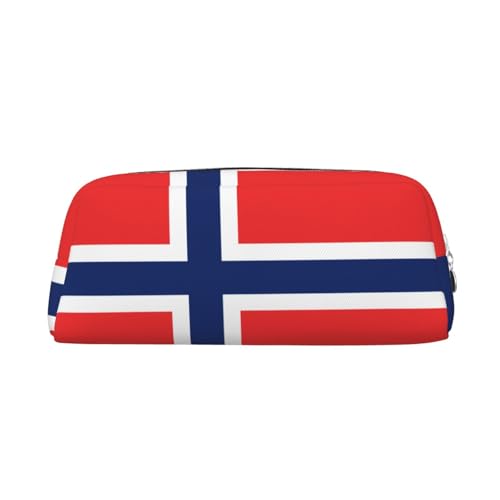 ATOurDealss Vielseitiges Federmäppchen mit norwegischer Flagge, für Erwachsene, mit Reißverschluss, Make-up-Tasche, silber, Einheitsgröße, Federmäppchen von ATOurDealss