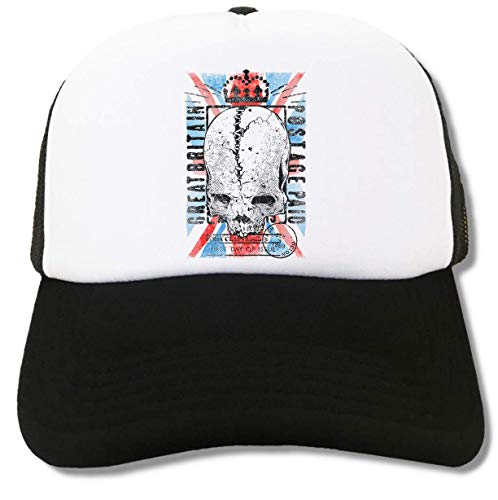 Great Britain Post Inspired King Skull Trucker Cap Baseball Hat von ATPRINTS