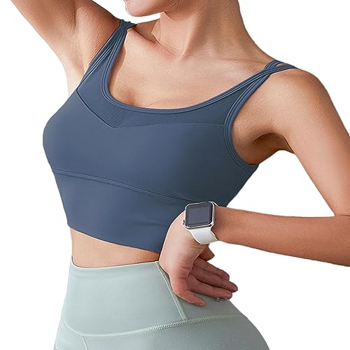 ATRACTIVOLL Bustier Damen BH Sport, Bustiers Top Fitness, Yoga Bralette Bra, Ohne Bügel, Gepolstert, Gekreuzt Rücken Halt Fuer Lauf Gym Joggen Bra von ATRACTIVOLL