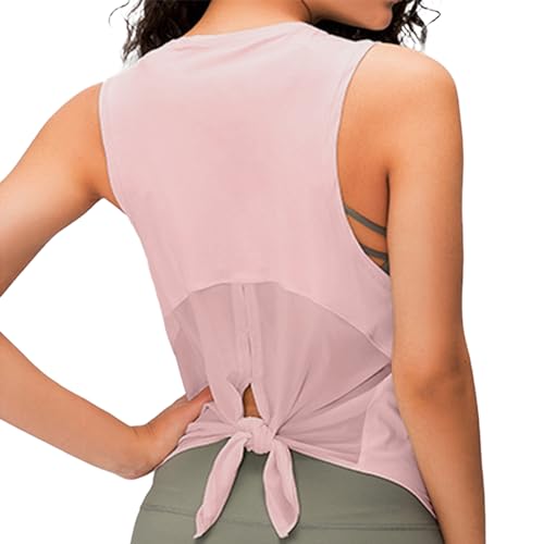 ATRACTIVOLL Damen Sport Tank Tops Ärmellos Funktions Oberteil Laufshirt, mit Crew-Ausschnitt, Atmungsaktiv Mesh Zurück Leichte für Yoga Fitness Jogging Laufen Workout Gym Training von ATRACTIVOLL