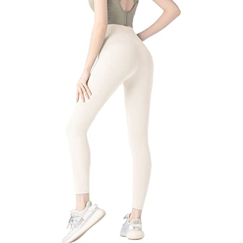 ATRACTIVOLL Damen Sports Leggings, Training Laufende Leggings, High Waist, Push Up Butt Lift, Yogahose Fitnesshose Laufhose Tights Sporthose Scrunch (as3, Alpha, l, Regular, Regular, Weiß) von ATRACTIVOLL