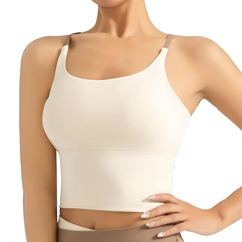 ATRACTIVOLL Damen Sports Tank Top, Basic Top Ärmellos, Atmungsaktiv und Leicht für Gym Yoga Casual Short Tank Top mit Spaghetti-Trägern von ATRACTIVOLL