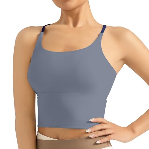 ATRACTIVOLL Damen Sports Tank Top, Basic Top Ärmellos, Atmungsaktiv und Leicht für Gym Yoga Casual Short Tank Top mit Spaghetti-Trägern von ATRACTIVOLL