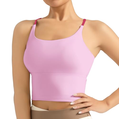 ATRACTIVOLL Damen Sports Tank Top, Basic Top Ärmellos, Atmungsaktiv und Leicht für Gym Yoga Casual Short Tank Top mit Spaghetti-Trägern von ATRACTIVOLL